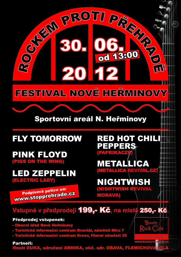 finální plakát Rockový festival - Hudbou proti přehradě